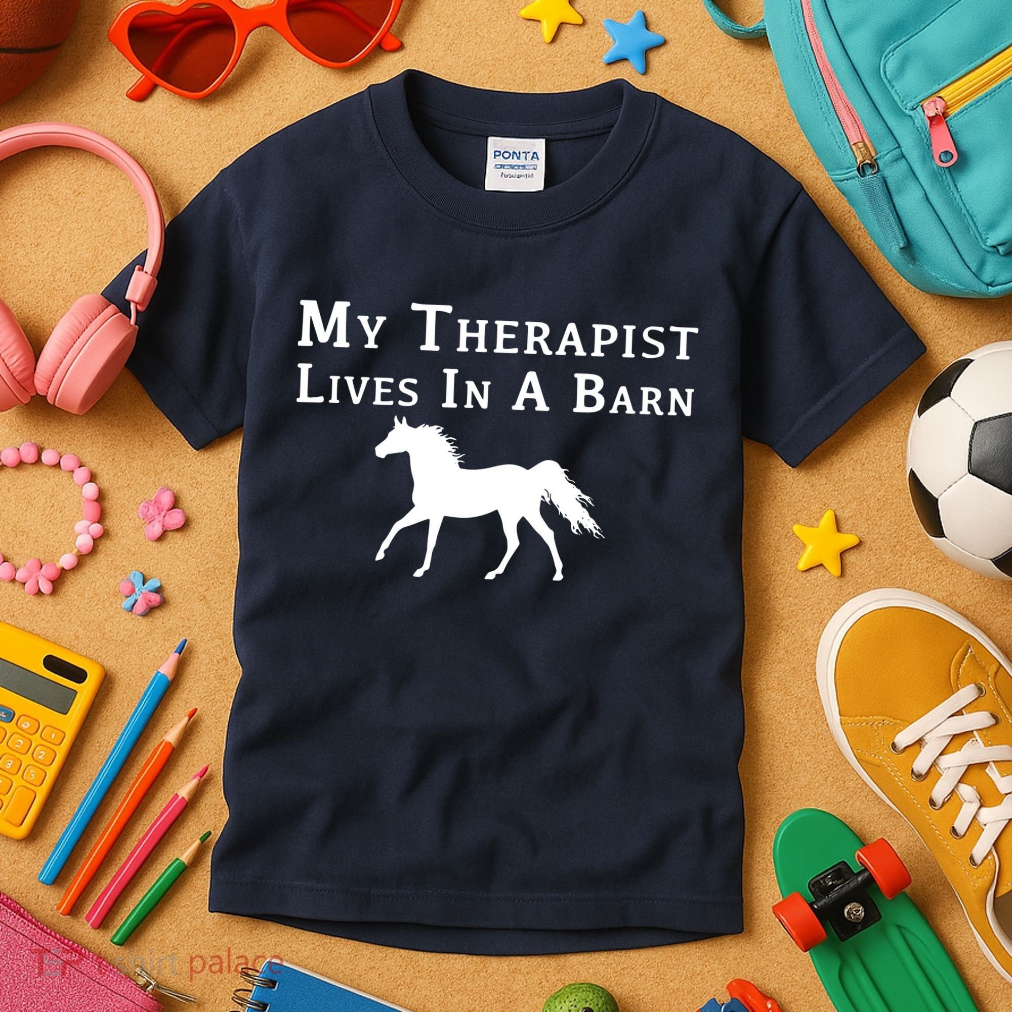 My Therapist Live In A Barn Funny Horse Kids T-Shirt