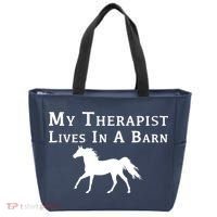 My Therapist Live In A Barn Funny Horse Tote Bag thumb 0