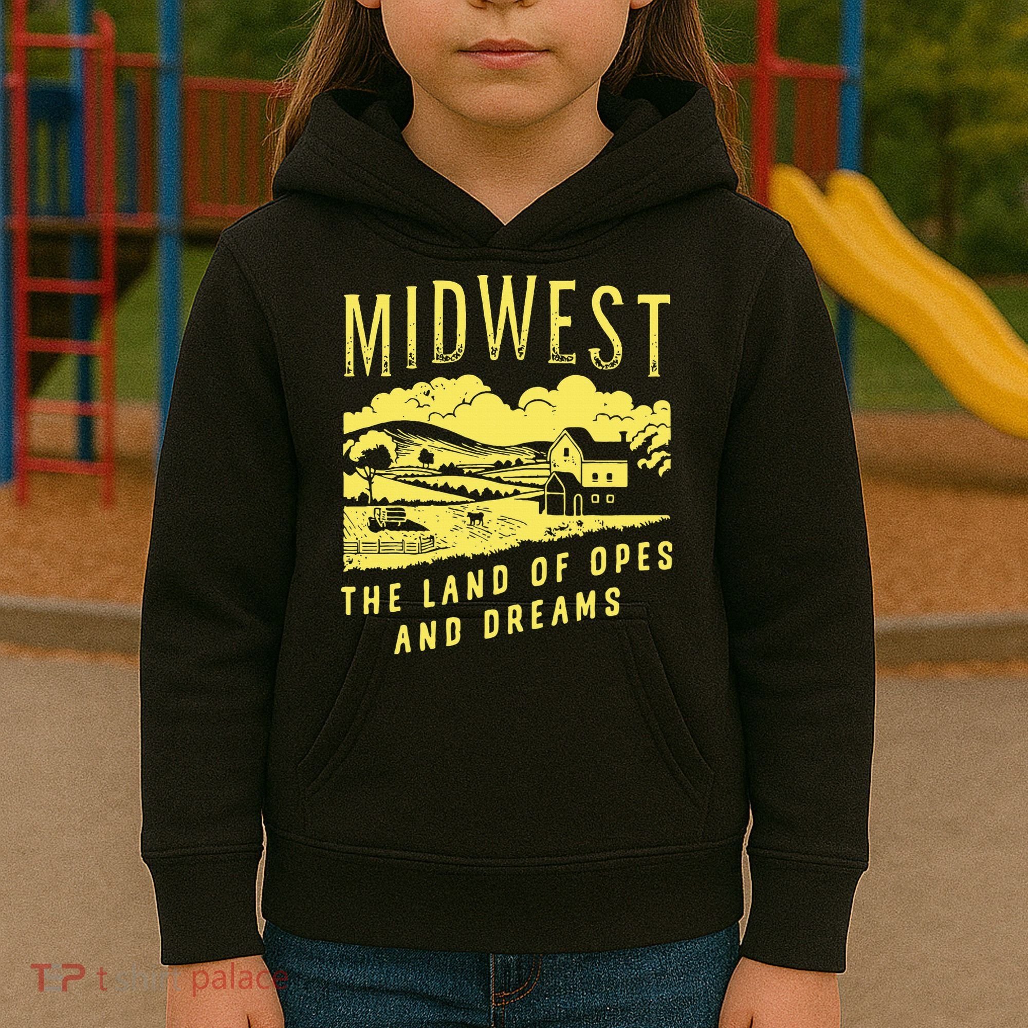 Midwest The Land Of Opes And Dreams Kids Hoodie