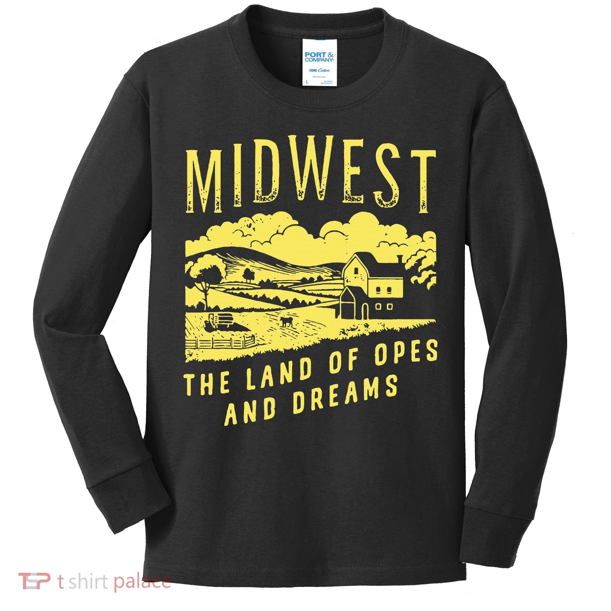 Midwest The Land Of Opes And Dreams Kids Long Sleeve Shirt