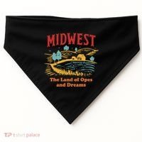 Midwest The Land Of Opes And Dreams Rustic Farm USA-Made Doggie Bandana thumb 0