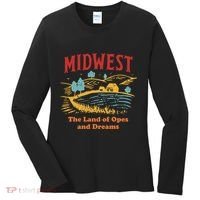 Midwest The Land Of Opes And Dreams Rustic Farm Women's Long Sleeve Shirt thumb 0