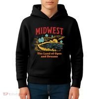 Midwest The Land Of Opes And Dreams Rustic Farm Kids Hoodie thumb 4