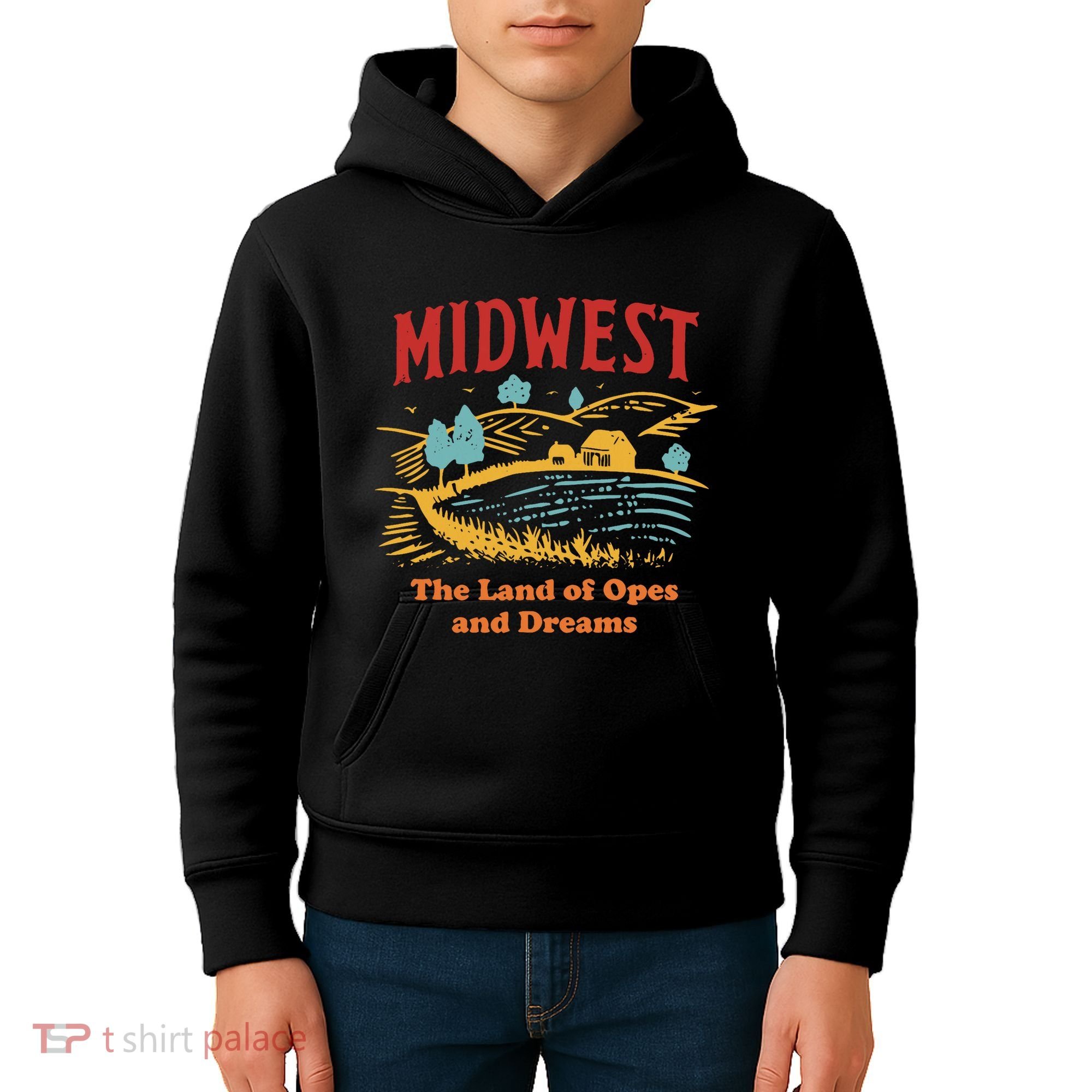 Midwest The Land Of Opes And Dreams Rustic Farm Kids Hoodie