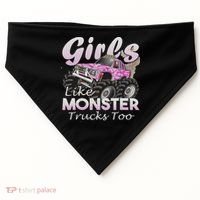 Monster Truck Like Monsters Too Birthday Gift USA-Made Doggie Bandana thumb 0