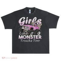 Monster Truck Like Monsters Too Birthday Gift Urban Oversized Heavyweight T-Shirt thumb 0