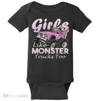 Monster Truck Like Monsters Too Birthday Gift Baby Bodysuit thumb 0