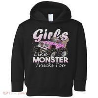 Monster Truck Like Monsters Too Birthday Gift Toddler Hoodie thumb 0