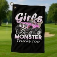 Monster Truck Like Monsters Too Birthday Gift Golf Towel thumb 1