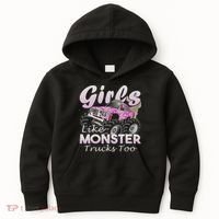 Monster Truck Like Monsters Too Birthday Gift Kids Hoodie thumb 0