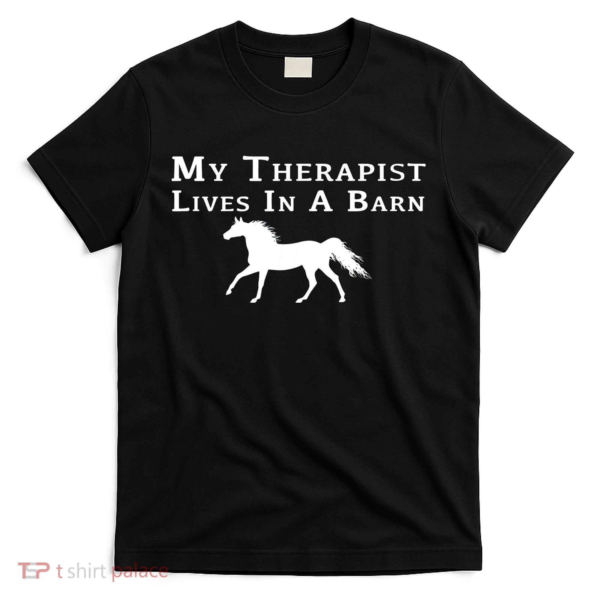 My Therapist Lives In A Barn Horse Equestrian T-Shirt