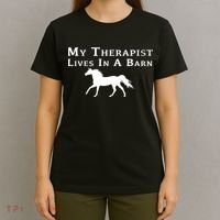 My Therapist Lives In A Barn Horse Equestrian T-Shirt thumb 4