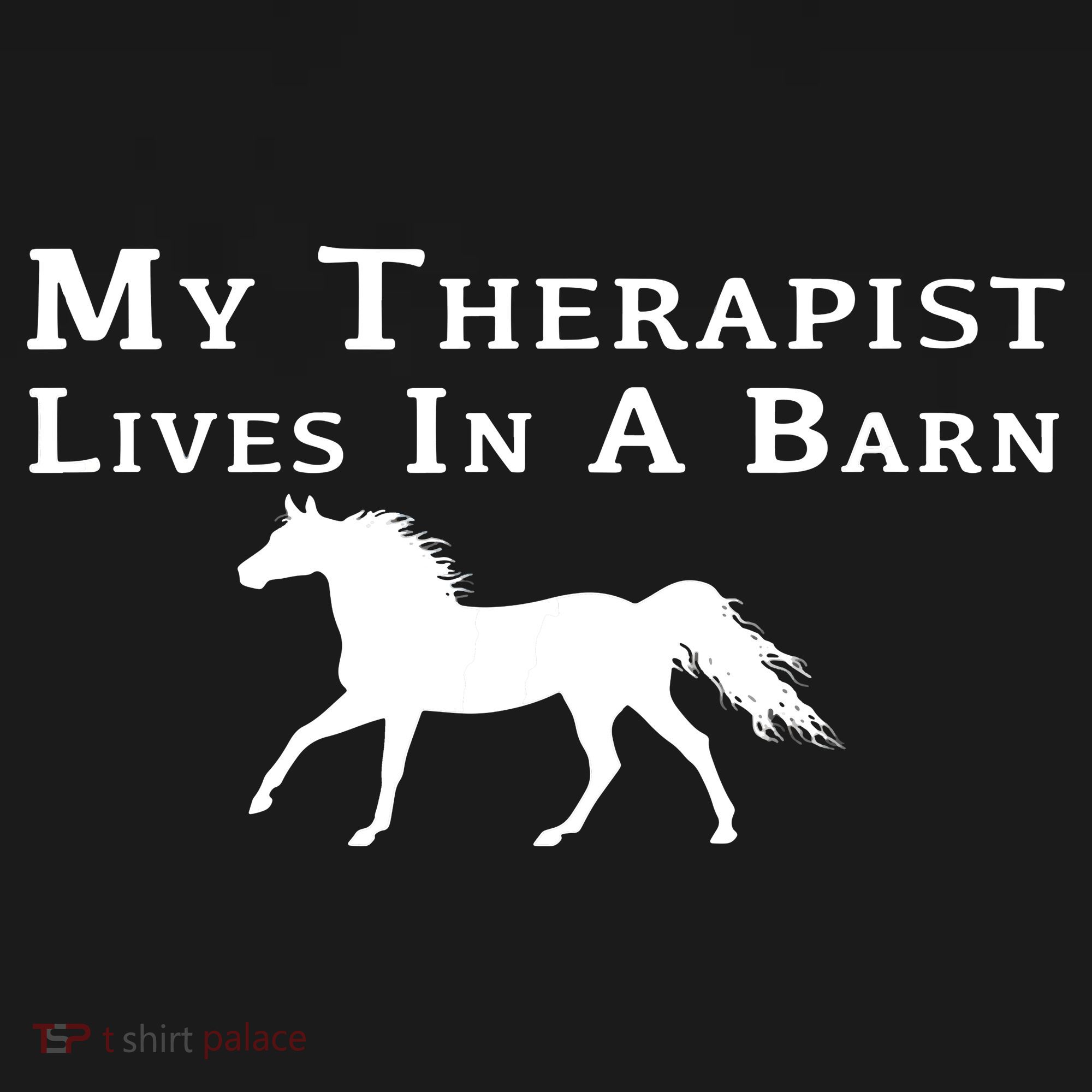 My Therapist Lives In A Barn Horse Equestrian Women's Hoodie
