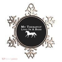 My Therapist Lives In A Barn Horse Equestrian Ornament thumb 0