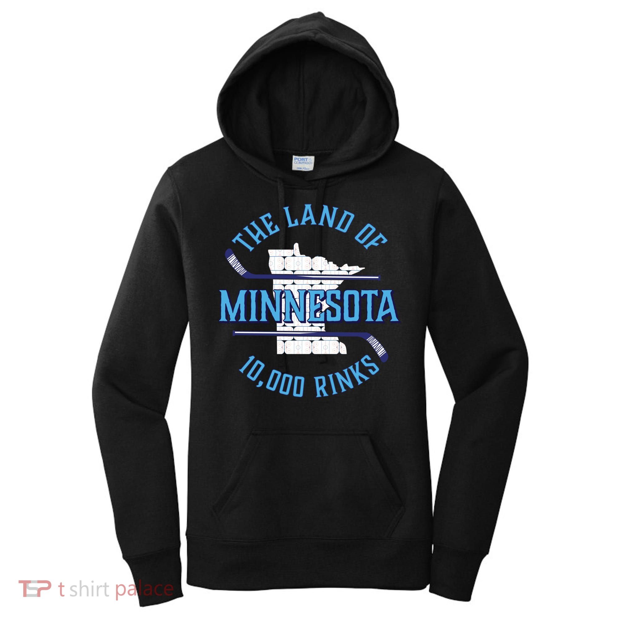 Minnesota The Land Of 10 000 Rinks Cool Gift Hockey Gift Women's Hoodie