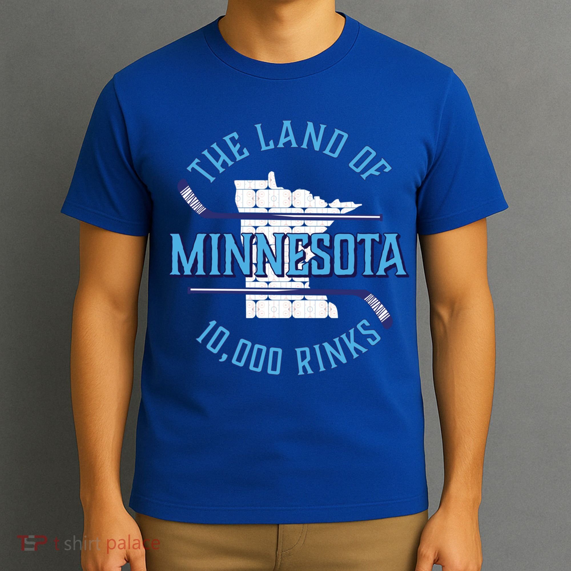 Minnesota The Land Of 10 000 Rinks Cool Gift Hockey Gift T-Shirt