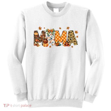 Mama Thanksgiving Mom Fall Pumpkins Season Retro Sweatshirt