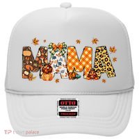 Mama Thanksgiving Mom Fall Pumpkins Season Retro Hat thumb 0