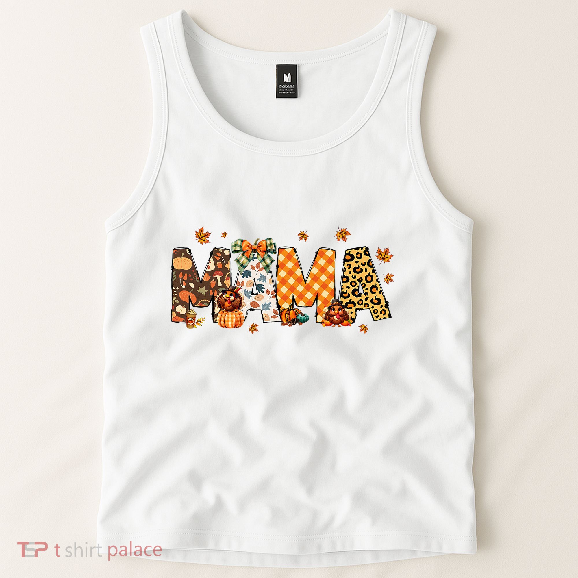 Mama Thanksgiving Mom Fall Pumpkins Season Retro Tank Top