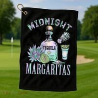 Midnight Tequila Margaritas Lime Tequila Magic Witches Great Gift Golf Towel thumb 1