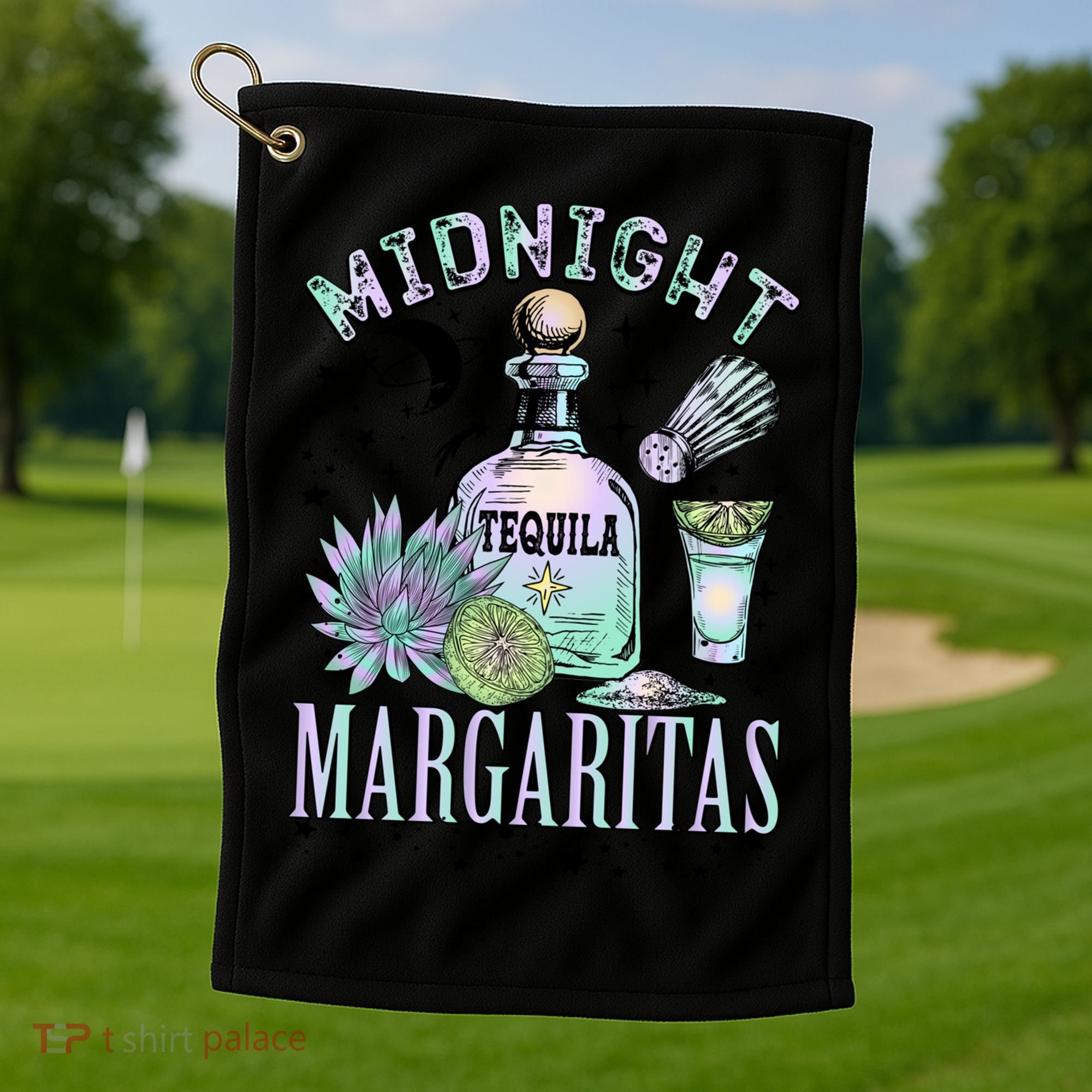 Midnight Tequila Margaritas Lime Tequila Magic Witches Great Gift Golf Towel