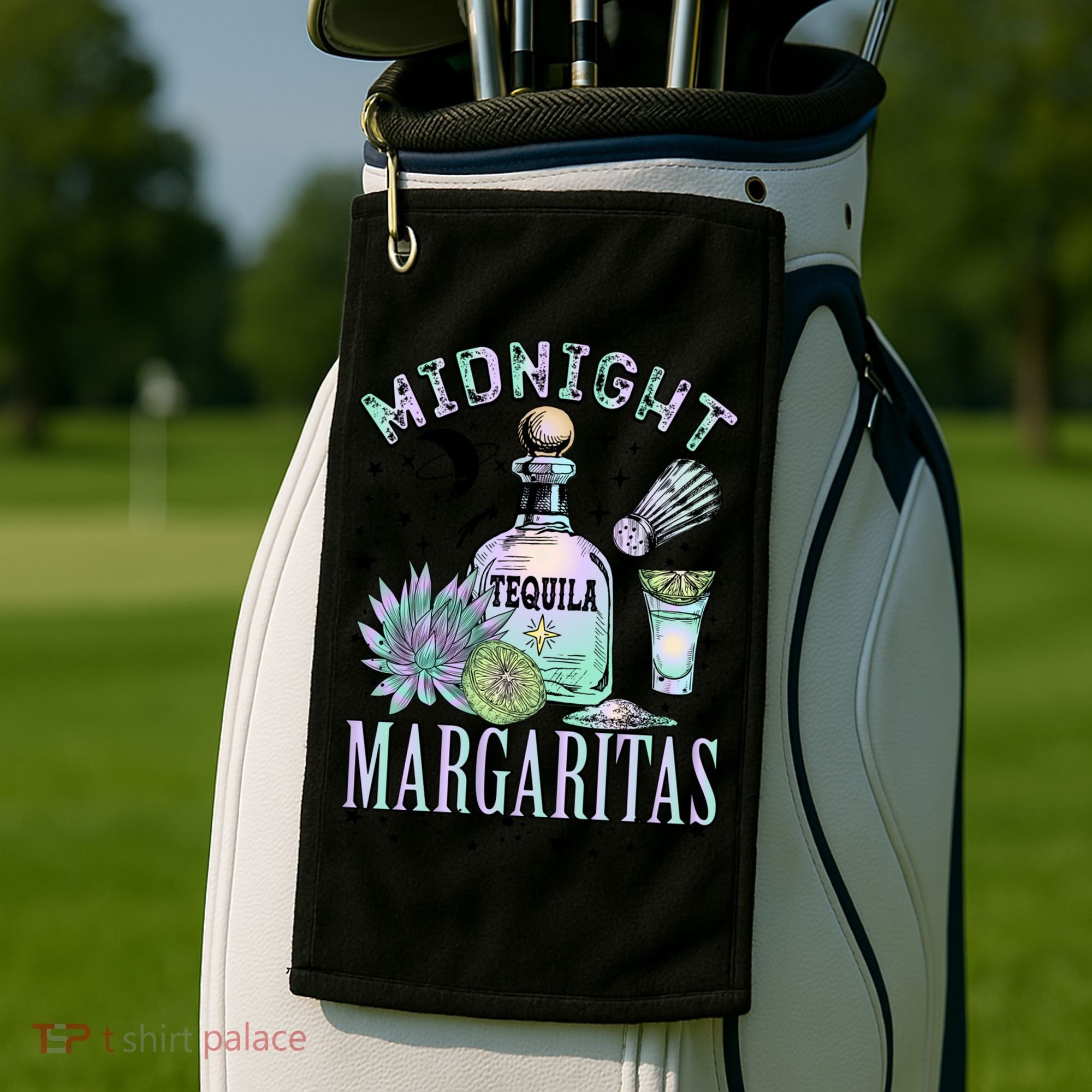 Midnight Tequila Margaritas Lime Tequila Magic Witches Great Gift Golf Towel