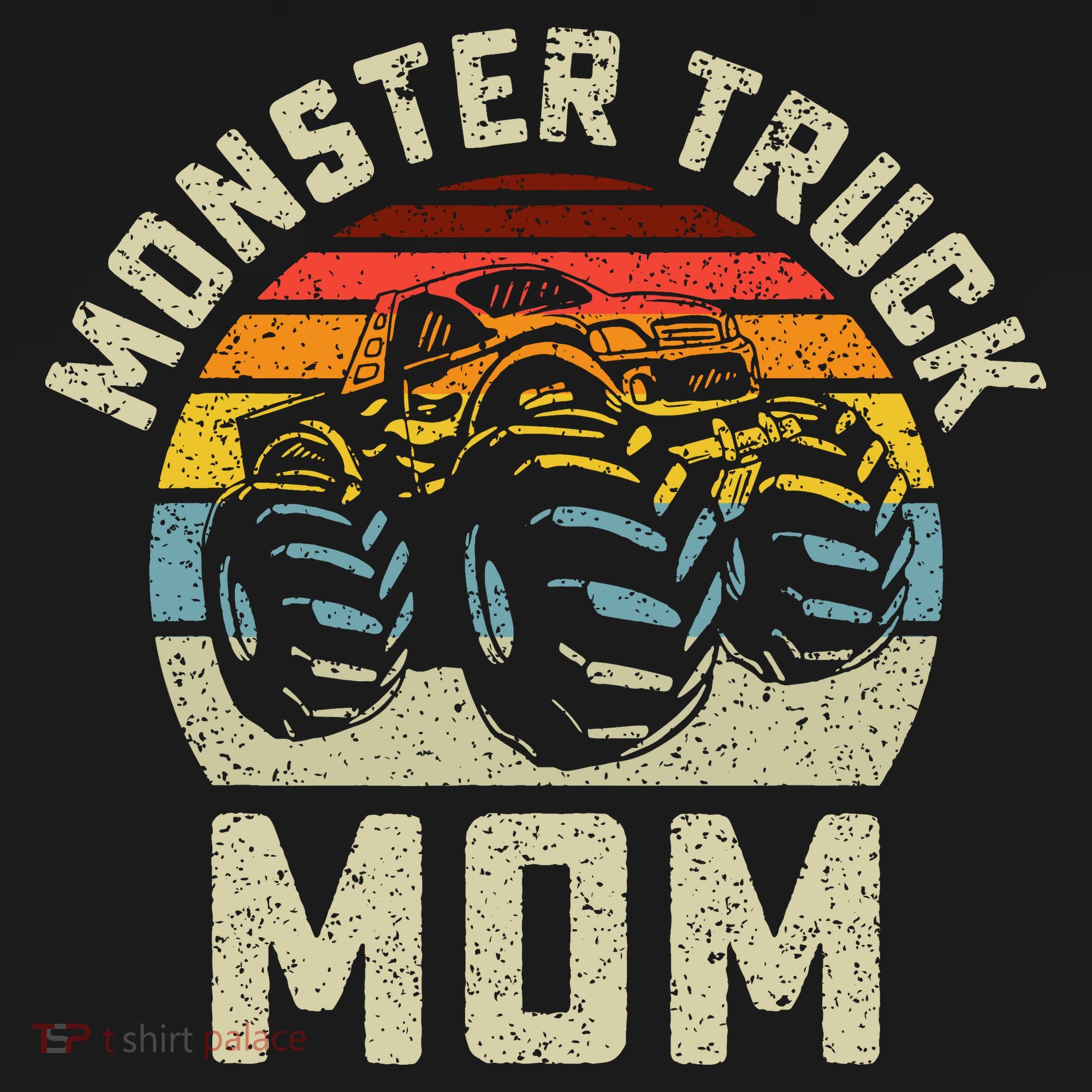 Monster Truck Mom Vintage Retro Style Women T-Shirt