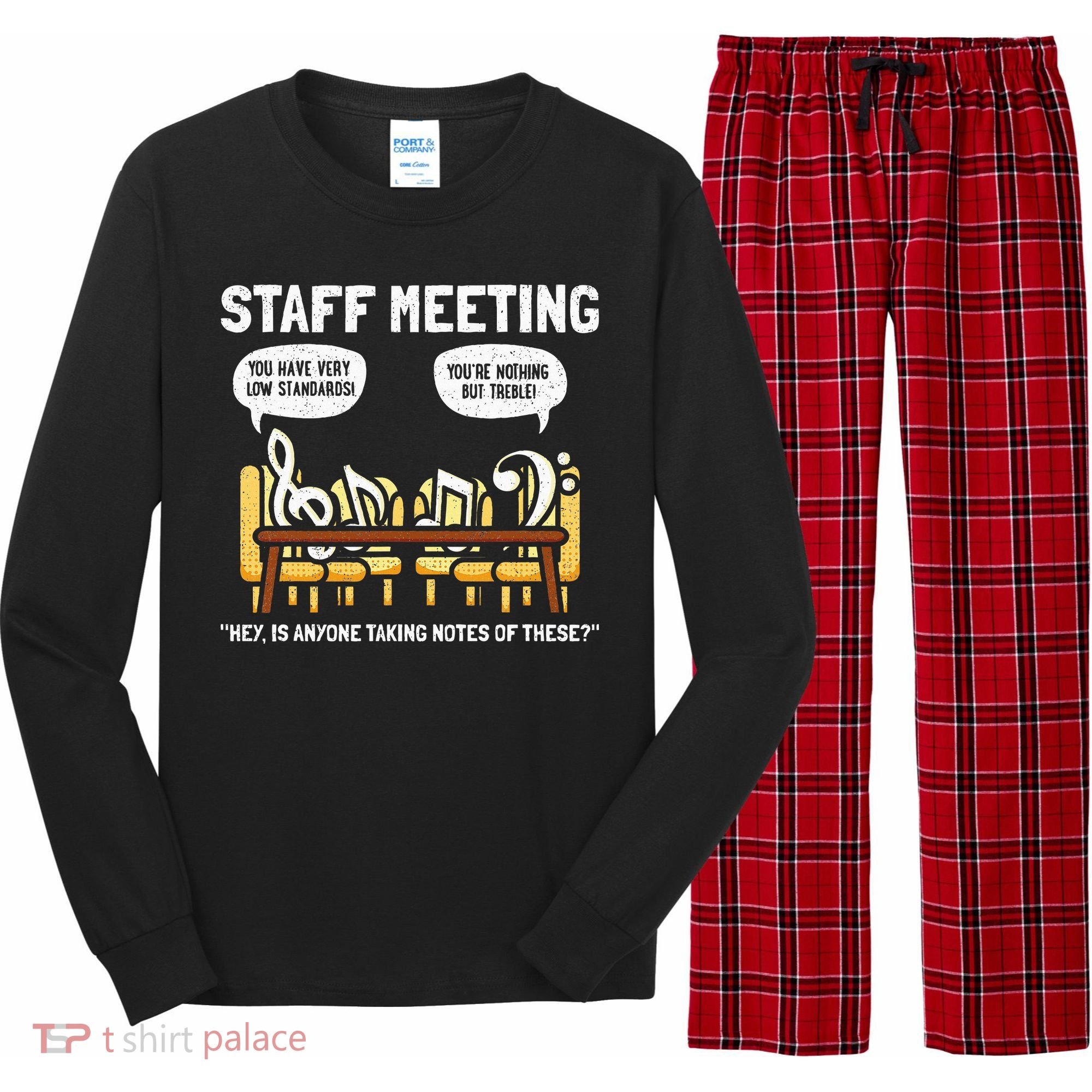 Music Theory Musician Music Teacher Funny Musical Notes Long Sleeve Pajama Set