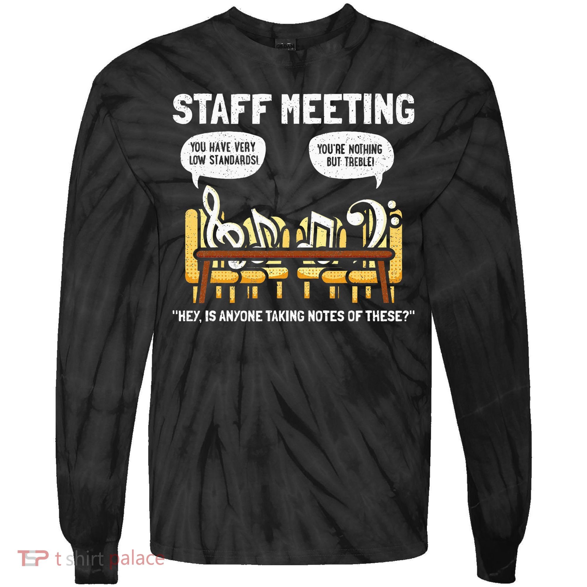 Music Theory Musician Music Teacher Funny Musical Notes Tie-Dye Long Sleeve Shirt