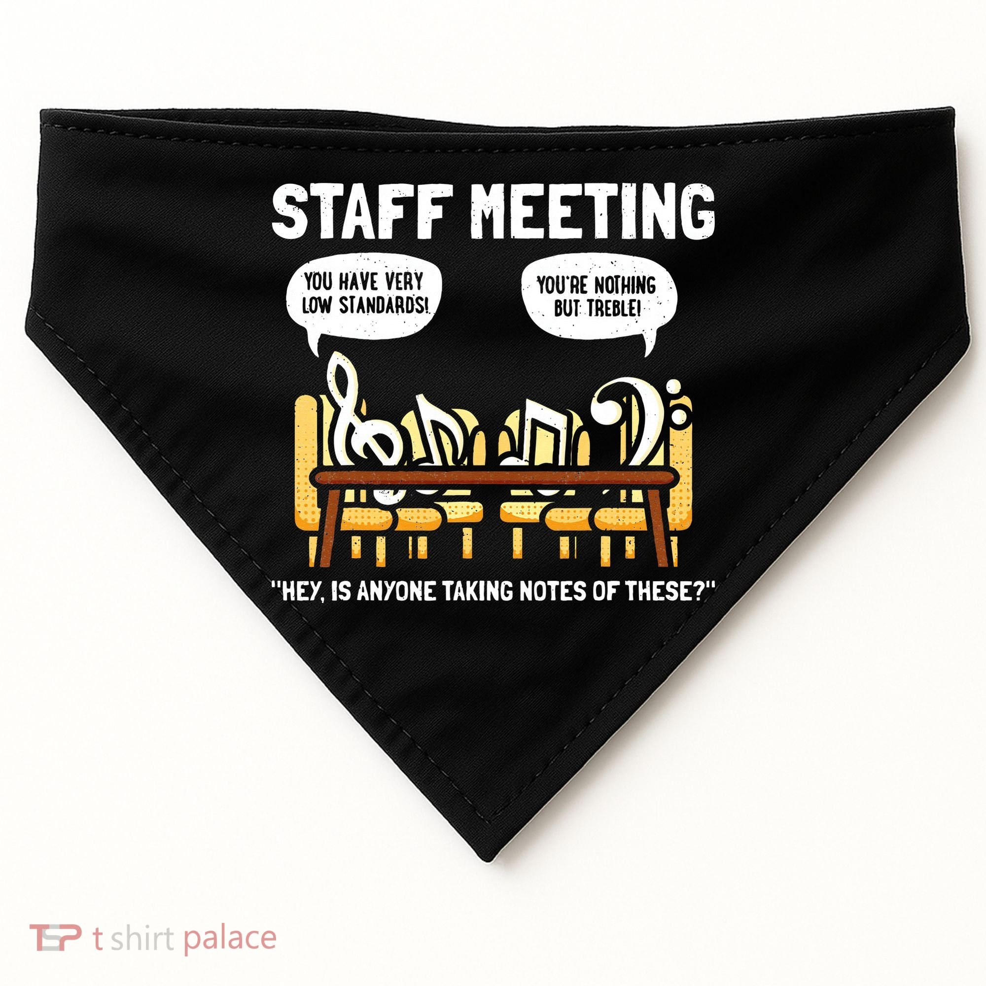 Music Theory Musician Music Teacher Funny Musical Notes USA-Made Doggie Bandana