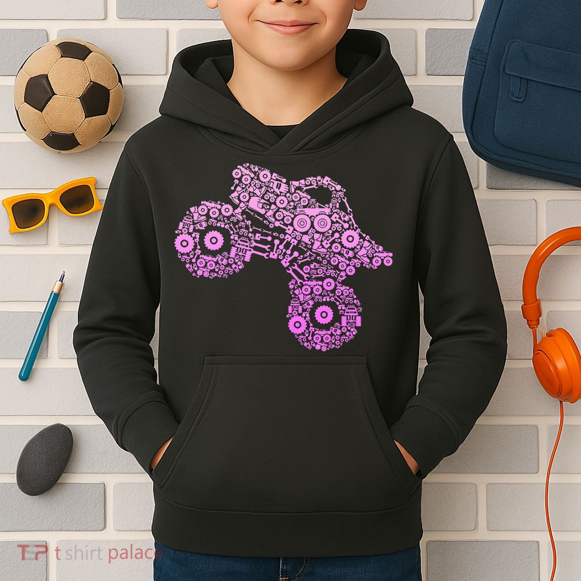 Monster Truck Kids Hoodie
