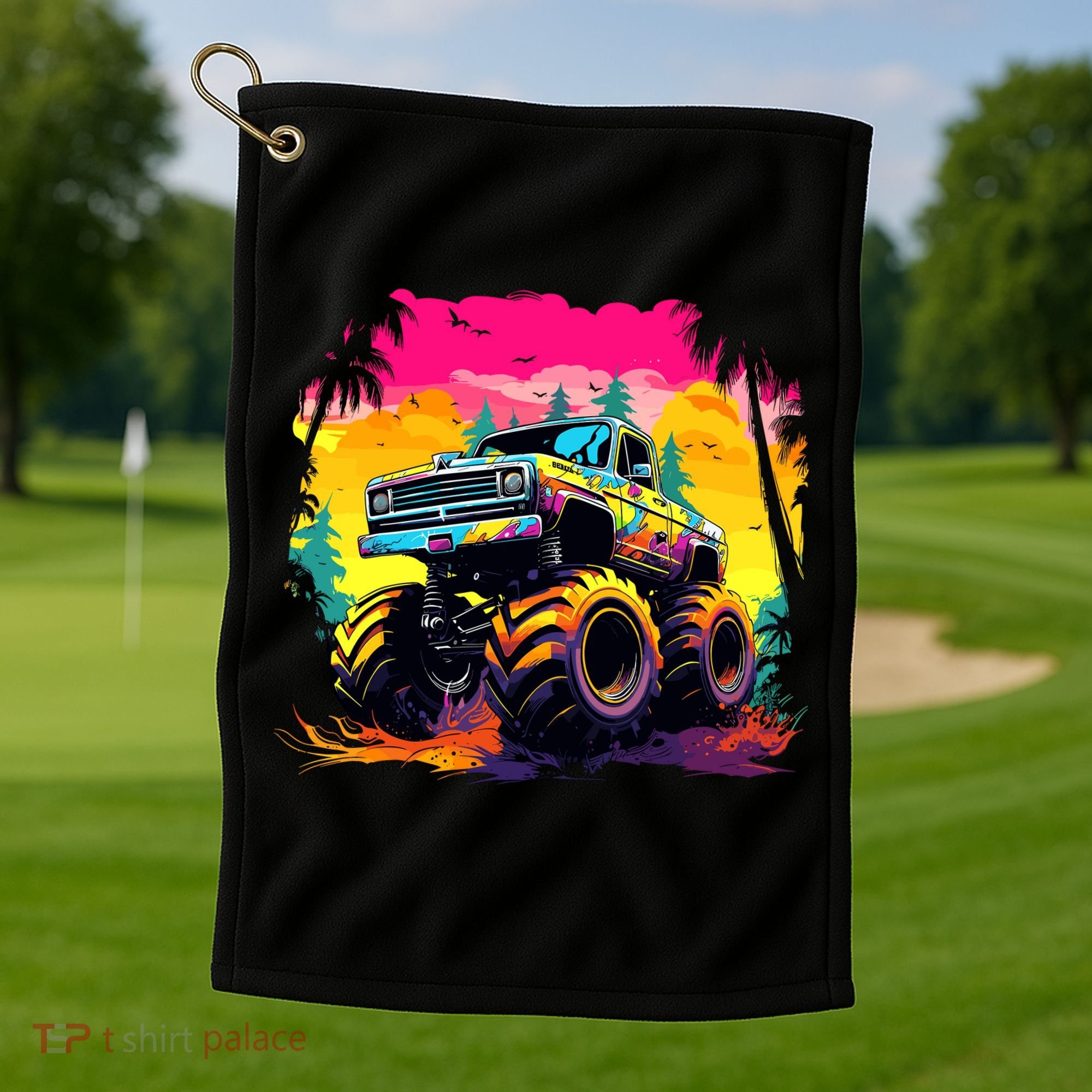 Monster Truck Golf Towel