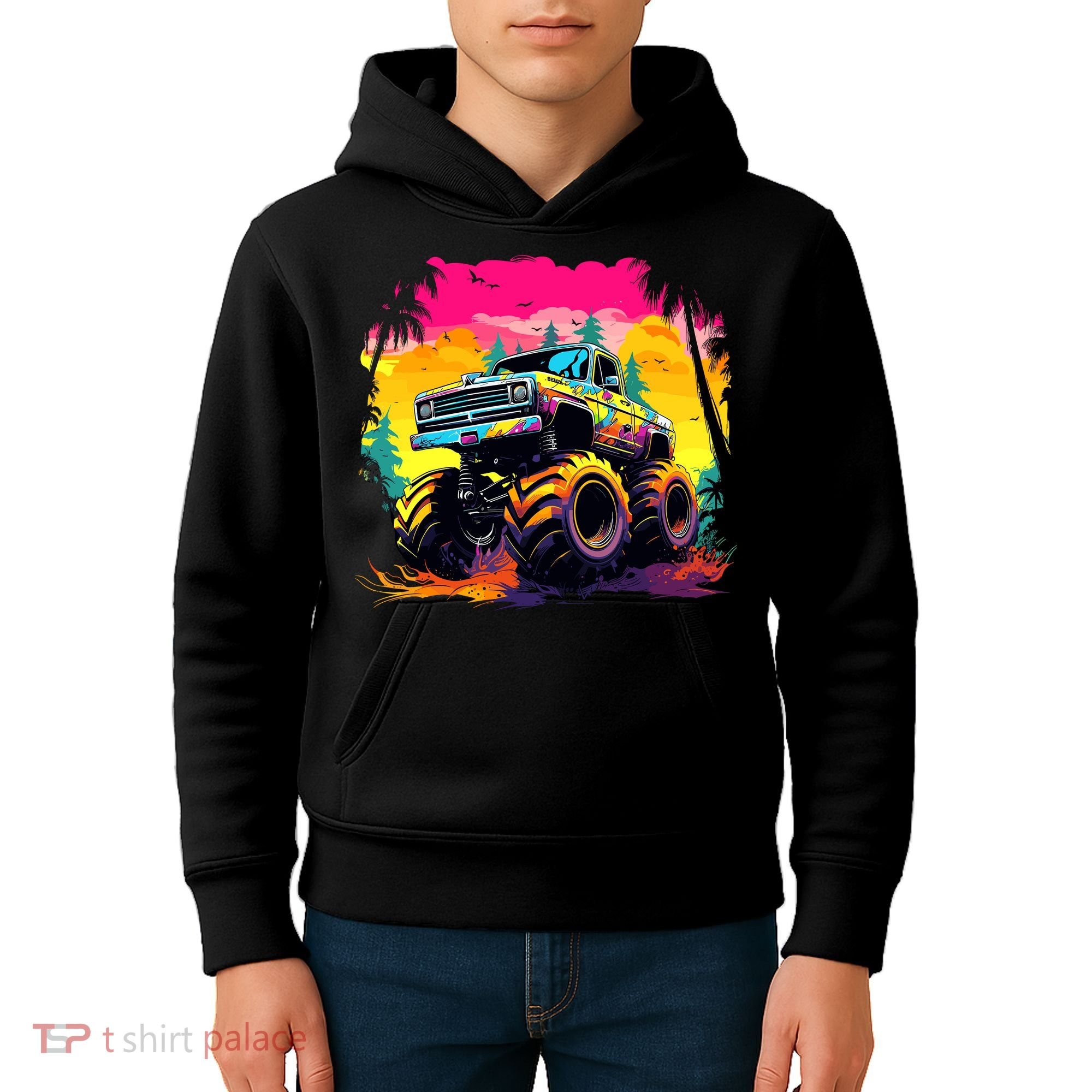 Monster Truck Kids Hoodie