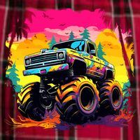 Monster Truck Men's Flannel Plaid Pajama Pants thumb 2