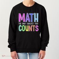 Math The Only Subject That Counts Happy 100 Days Of School Women's Sweatshirt thumb 0
