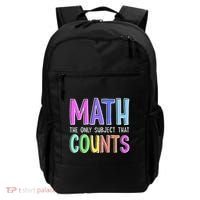 Math The Only Subject That Counts Happy 100 Days Of School Backpack thumb 0