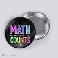 Math The Only Subject That Counts Happy 100 Days Of School Button thumb 0