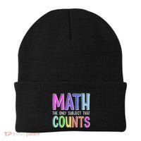 Math The Only Subject That Counts Happy 100 Days Of School Beanie thumb 0