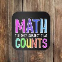 Math The Only Subject That Counts Happy 100 Days Of School Coaster thumb 0