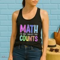 Math The Only Subject That Counts Happy 100 Days Of School Women's Tank Top thumb 2