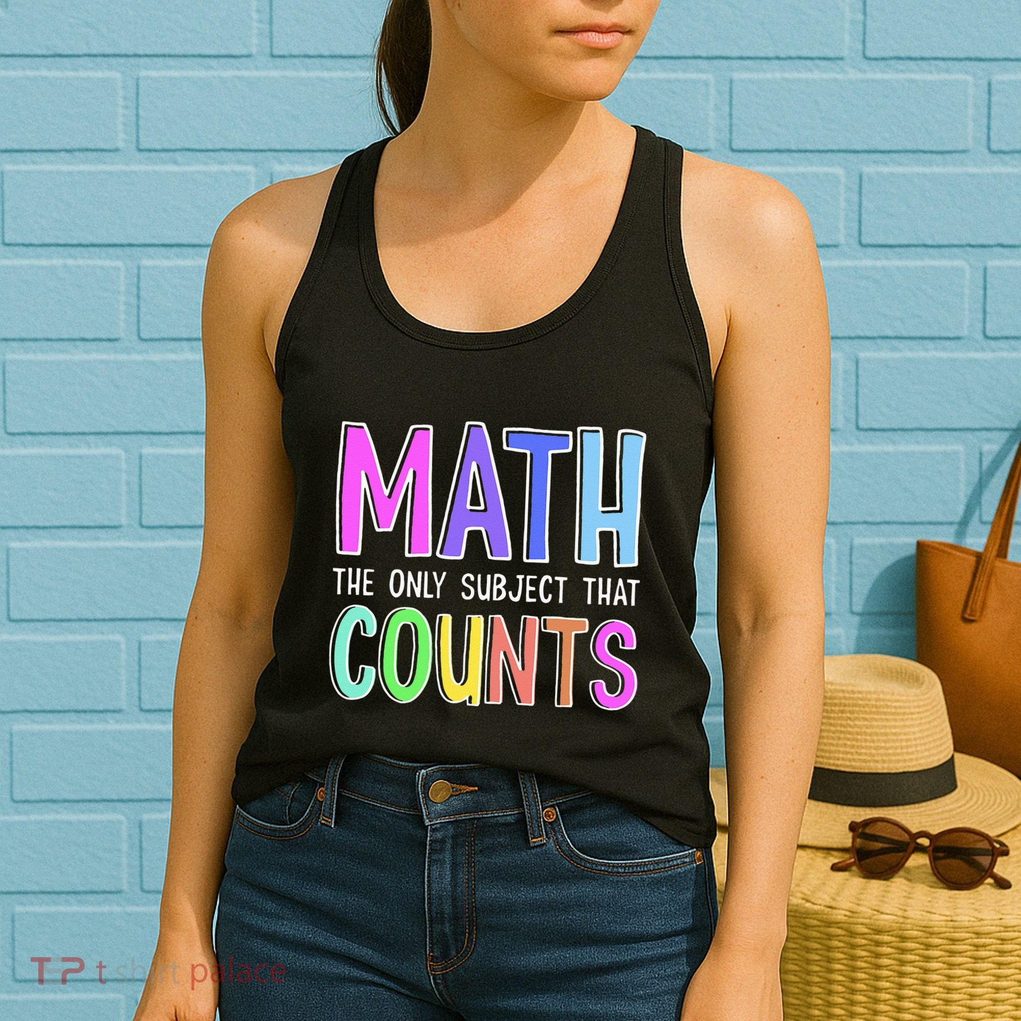 Math The Only Subject That Counts Happy 100 Days Of School Women's Tank Top