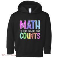 Math The Only Subject That Counts Happy 100 Days Of School Toddler Hoodie thumb 0