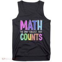 Math The Only Subject That Counts Happy 100 Days Of School Tank Top thumb 0