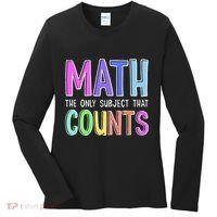 Math The Only Subject That Counts Happy 100 Days Of School Women's Long Sleeve Shirt thumb 0