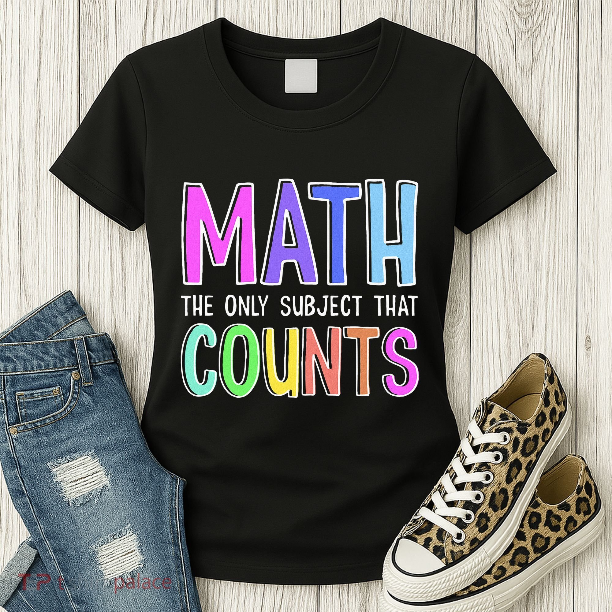 Math The Only Subject That Counts Happy 100 Days Of School Women's T-Shirt