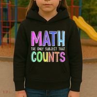 Math The Only Subject That Counts Happy 100 Days Of School Kids Hoodie thumb 3