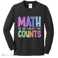 Math The Only Subject That Counts Happy 100 Days Of School Kids Long Sleeve Shirt thumb 0