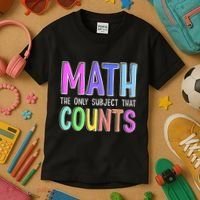 Math The Only Subject That Counts Happy 100 Days Of School Kids T-Shirt thumb 3