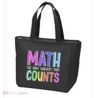 Math The Only Subject That Counts Happy 100 Days Of School Tote Bag thumb 3
