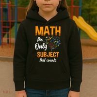 Math The Only Subject That Counts Mathematician Subject Kids Hoodie thumb 3